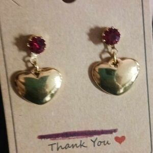 Gold heart earrings costume